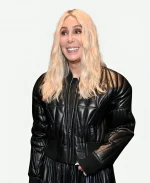 Cher NYFW Event Black Leather Jacket