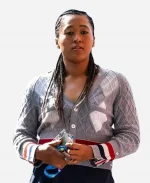 Naomi Osaka US Open Day 5 Grey Cropped Cardigan