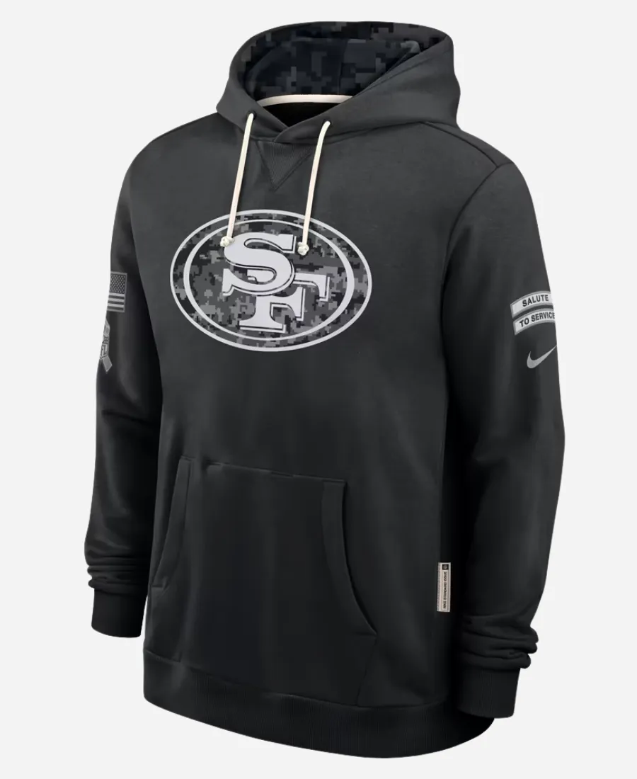 Nike 49ers 2026 Salute to Service Sideline Hoodie Nike NFL San Francisco 49ers 2026 Salute to Service Sideline Dri-FIT Black Hoodie