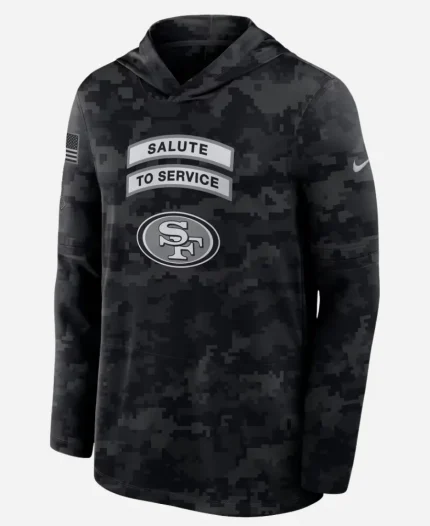 Nike NFL 49ers 2026 Salute to Service Sideline Dri-FIT Long Sleeve  Hooded Top