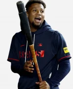 Nike Atlanta Braves 2026 Ronald Acuña Jr. Dri-FIT Sleeveless Navy Blue  Hoodie