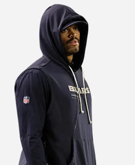 Nike Chicago Bears 2026 Caleb Williams Sideline Navy Blue Sleeveless Hoodie