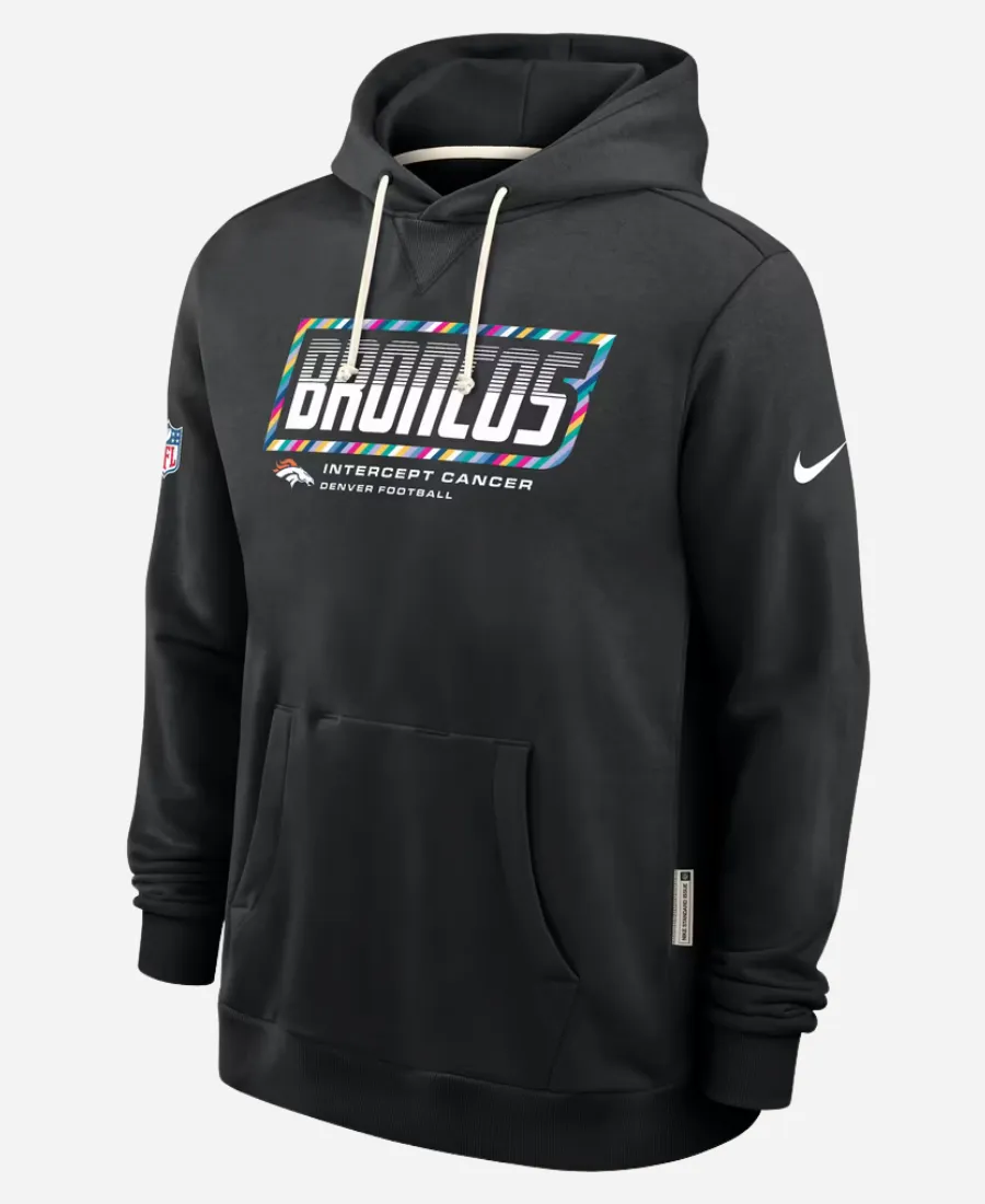 Nike Broncos Crucial Catch Sideline Hoodie Denver Broncos Nike Black 2026 Crucial Catch Sideline Black Fleece Hoodie