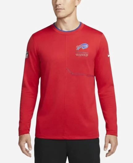 Nike Buffalo Bills 2026 Sideline Coach Dri-FIT Red Long-Sleeve T-shirt