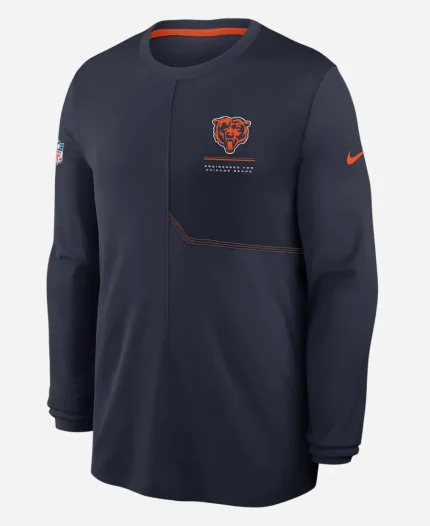 Nike Chicago Bears 2026 Sideline Dri-FIT Coach Navy Long-Sleeve T-Shirt
