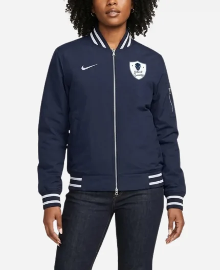 Nike College Howard University Navy Blue Bomber Jacket