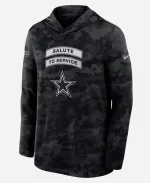 Nike Dallas Cowboys 2026 Salute to Service Sideline Dri-FIT Long Sleeve Hooded Top 
