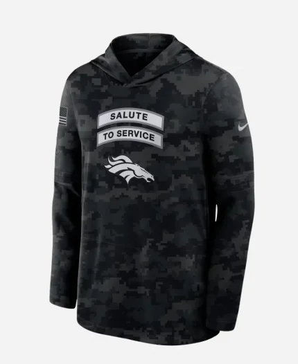 Nike Denver Broncos Salute to Service Sideline Dri-FIT Long-Sleeve Hooded Top