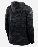 Nike NFL Eagles 2026 Salute to Service Sideline Dri-FIT Long Sleeve Black Hooded Top