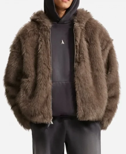 Nike x Ja Morant Faux Fur Hooded Jacket