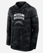 Nike Los Angeles Chargers 2026 Salute to Service Sideline Dri-FIT Long Sleeve Hooded Top