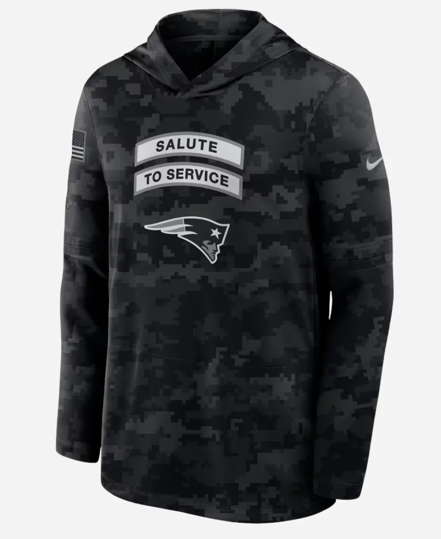 Nike Patriots 2026 Salute to Service Sideline Hooded Top Nike Patriots Salute to Service Sideline Hooded Top