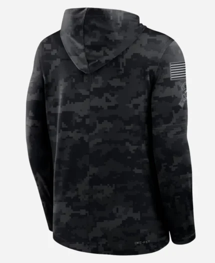 Nike New England Patriots Salute to Service Sideline Dri-FIT Long Sleeve Hooded Top