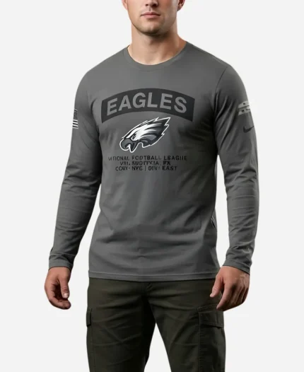 Nike Philadelphia Eagles Salute to Service Long Sleeve Grey T-Shirt