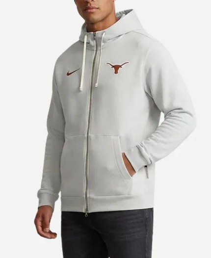 Nike Texas Longhorns 2026 Sideline White Full-Zip Hoodie