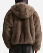 Nike x Ja Morant Brown Faux Fur Hooded Jacket