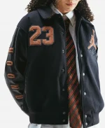 Nike x Jordan Flight London Black Wool Varsity Jacket