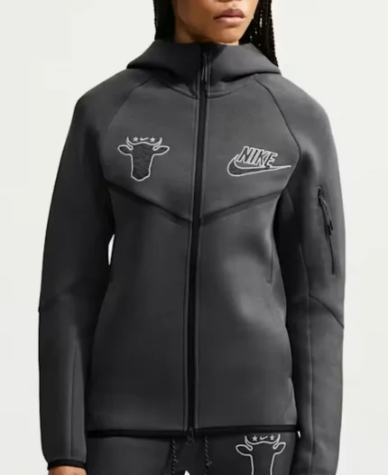  Unisex Nike x Wagyu Tech Charcoal Grey Full-Zip Hoodie