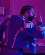 OMO Stream Cheetah Print Song by Drake Blue Jacket