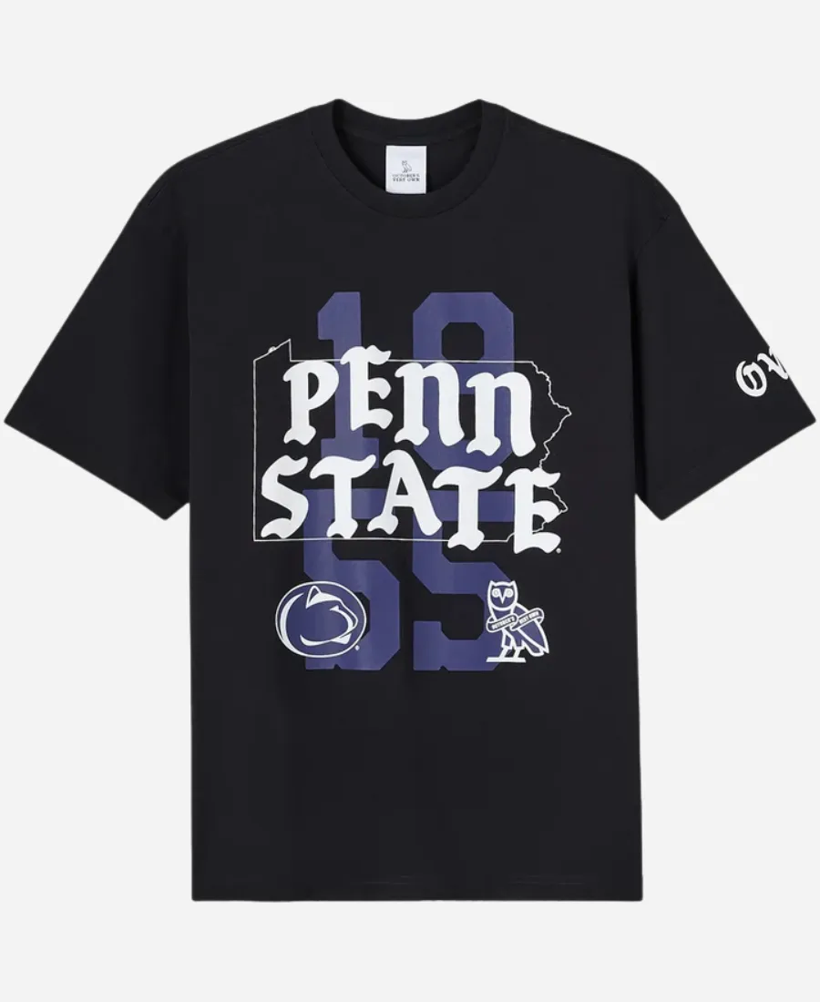 OVO Campus 02 USA Collection Penn State University Black T-Shirt OVO Penn State University T-Shirt