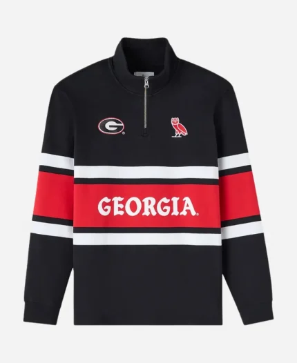 OVO Campus 02 USA Collection University of Georgia Black Quarter-Zip Rugby Sweatshirt