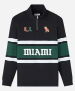 OVO Campus 02 USA Collection University of Miami Quarter-Zip Rugby Pullover Sweatshirt