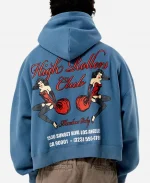 PacSun High Rollers Club Blue Cropped Fleece Hoodie