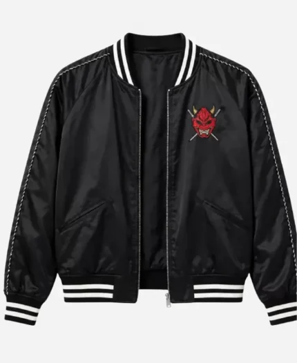 Pete Davidson Tommy Karate 2026 Tommy Pitera Black Satin Jacket