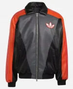 Pokémon x Adidas 2026 8-Ball Orange Leather Bomber Jacket
