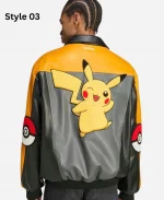 Pokémon x Adidas 2026 Pikachu 8-Ball 30th Anniversary Leather Bomber Jacket
