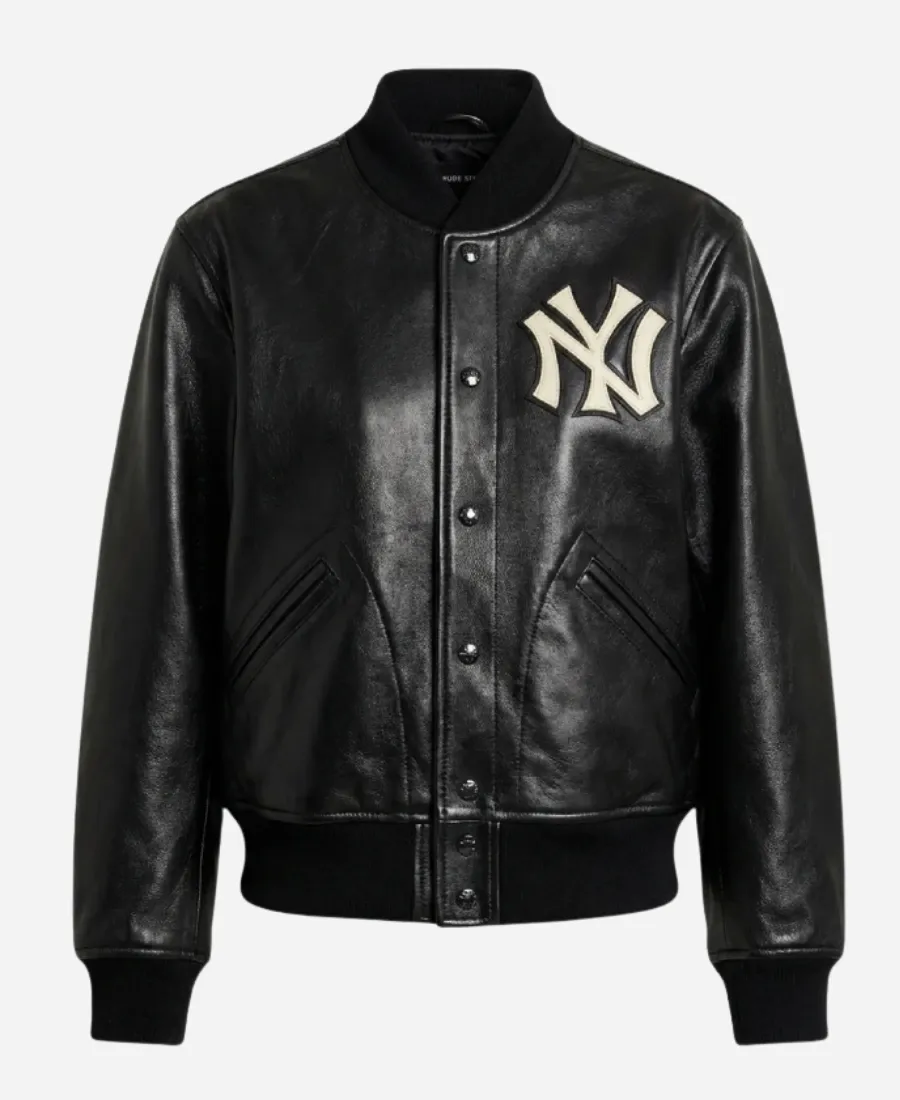 Ralph Lauren NY Yankees Leather Jacket Ralph Lauren New York Yankees Black Leather Varsity Jacket