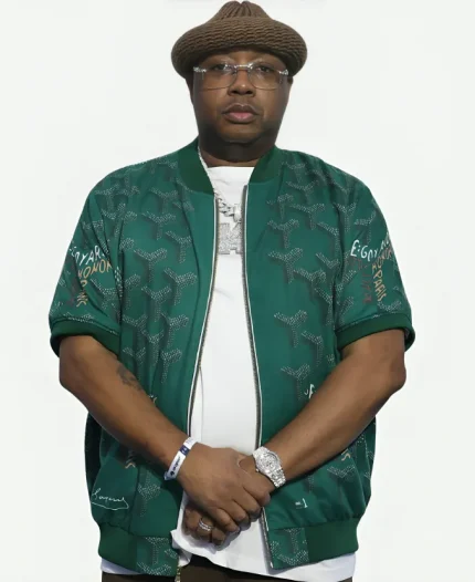 Rapper E-40 Date Night US Open 2026 Tennis Green Jacket