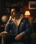Riz Ahmed Tv Series Bait S01 Shah Latif Leather Varsity Jacket