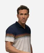 Mayday 2026 Ryan Reynolds Navy Blue & White Striped Polo T-Shirt