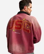 Ryoko Rain x USC Graphic Full-Zip Red Denim Jacket