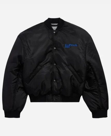  Balenciaga x SEGA Sonic 2026 the Hedgehog Black Bomber Varsity Jacket