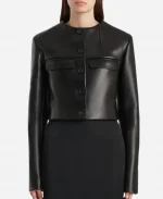 Selena Gomez San Vicente LA Roto Leather Jacket