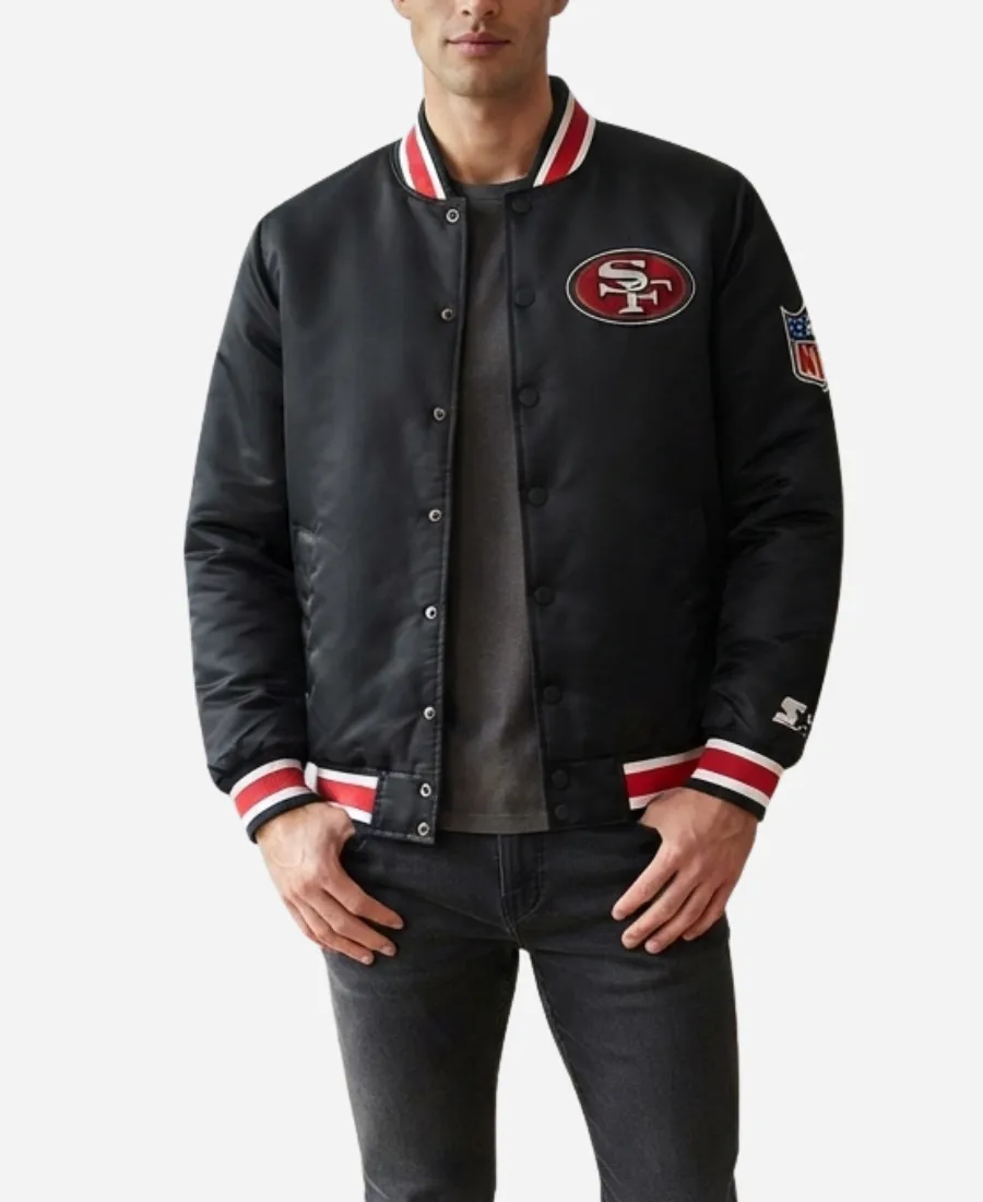 Starter 49ers Game Day Satin Varsity Jacket Starter NFL San Francisco 49ers 2026 Game Day Satin Varsity Jacket