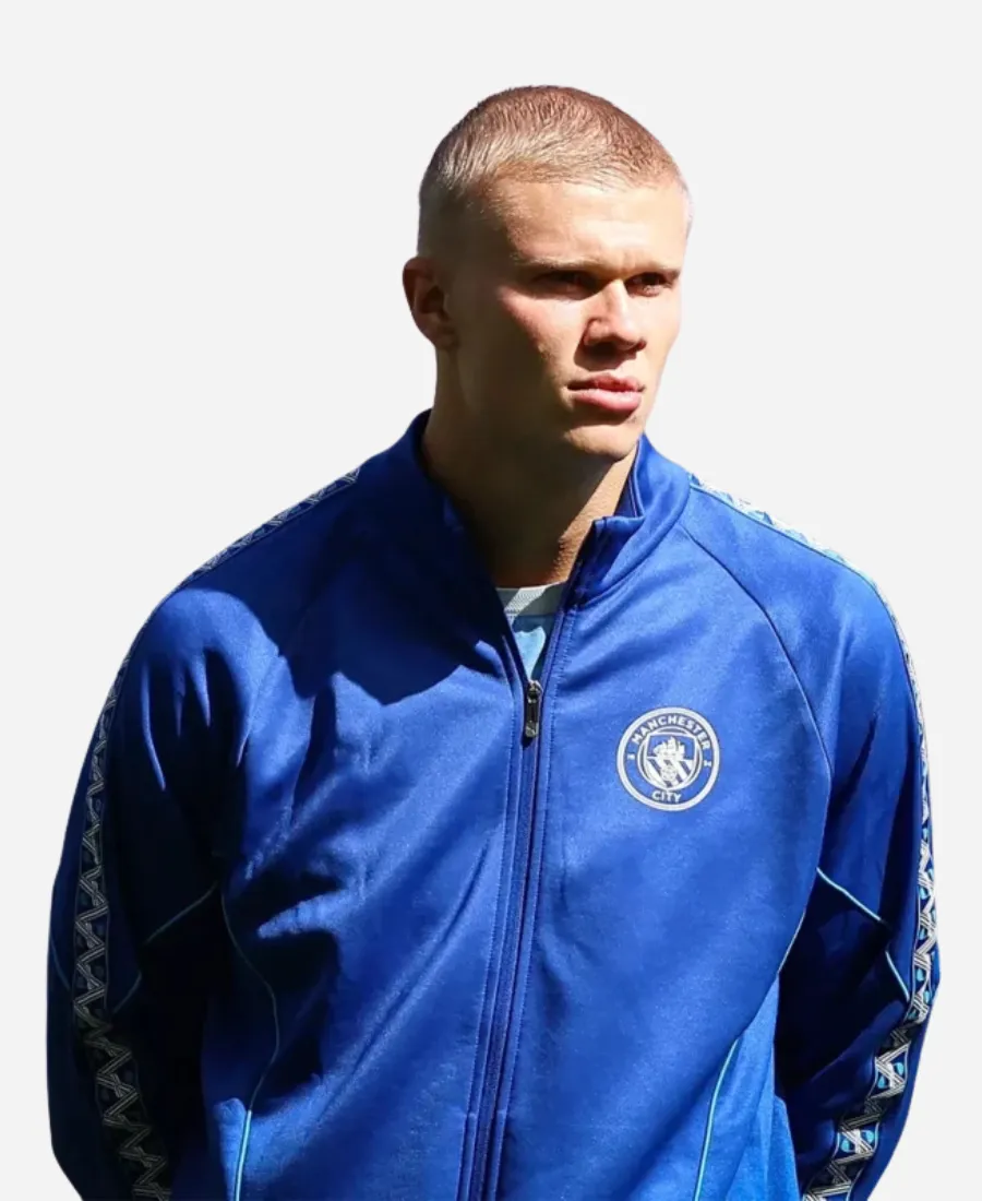 Striker Erling Haaland Blue Jacket 2026 MC Striker Erling Haaland Blue Jacket