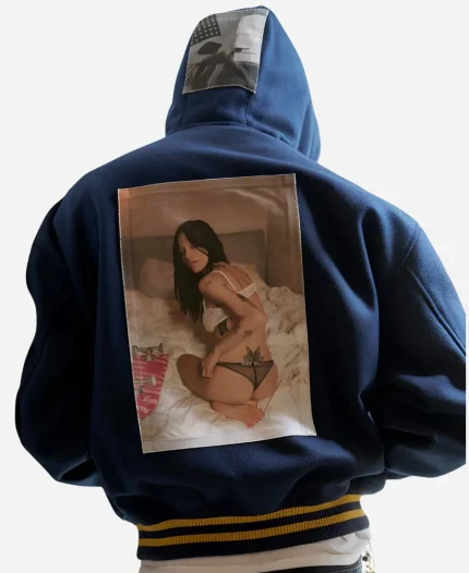 Supreme Larry Clark Blue Varsity Hooded Jacket