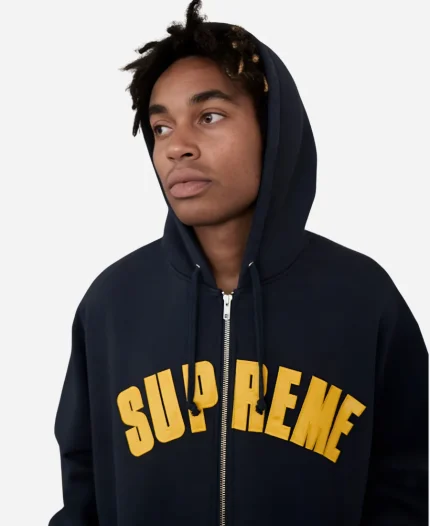 Supreme Larry Clark Blue Photographic Print Varsity Hooded Jacket