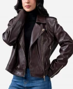 Susan Ryeland Tv Series Marble Hall Murders S01 Lesley Manville Brown Leather Jacket