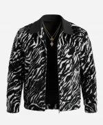 Isaac McAdoo Ted Lasso S04 Kola Bokinni Black & White Zebra Print Zip-Up Jacket