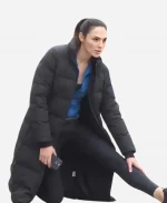 Gal Gadot The Runner Black Puffer Coat