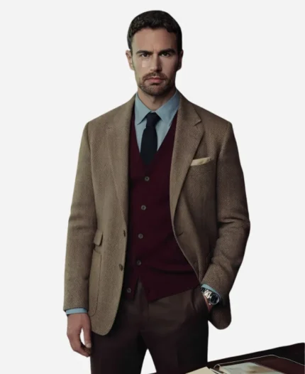 Theo James Tv Series The Gentlemen S02 Eddie Horniman Brown Wool Blazer