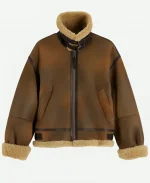 Tommy Hilfiger Natural Cognac Aviator Jacket in Brown