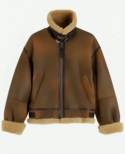 Tommy Hilfiger Natural Cognac Aviator Jacket in Brown