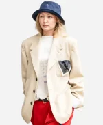 Tommy Hilfiger New York Fashion Week 2026 Gigi Hadid Cream Oversized Blazer