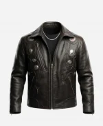 Toronto Concert Drake Embroidered Black Leather Jacket