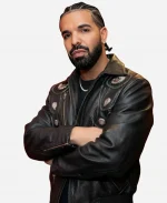 Toronto Concert 2026 Drake Embroidered Leather Jacket